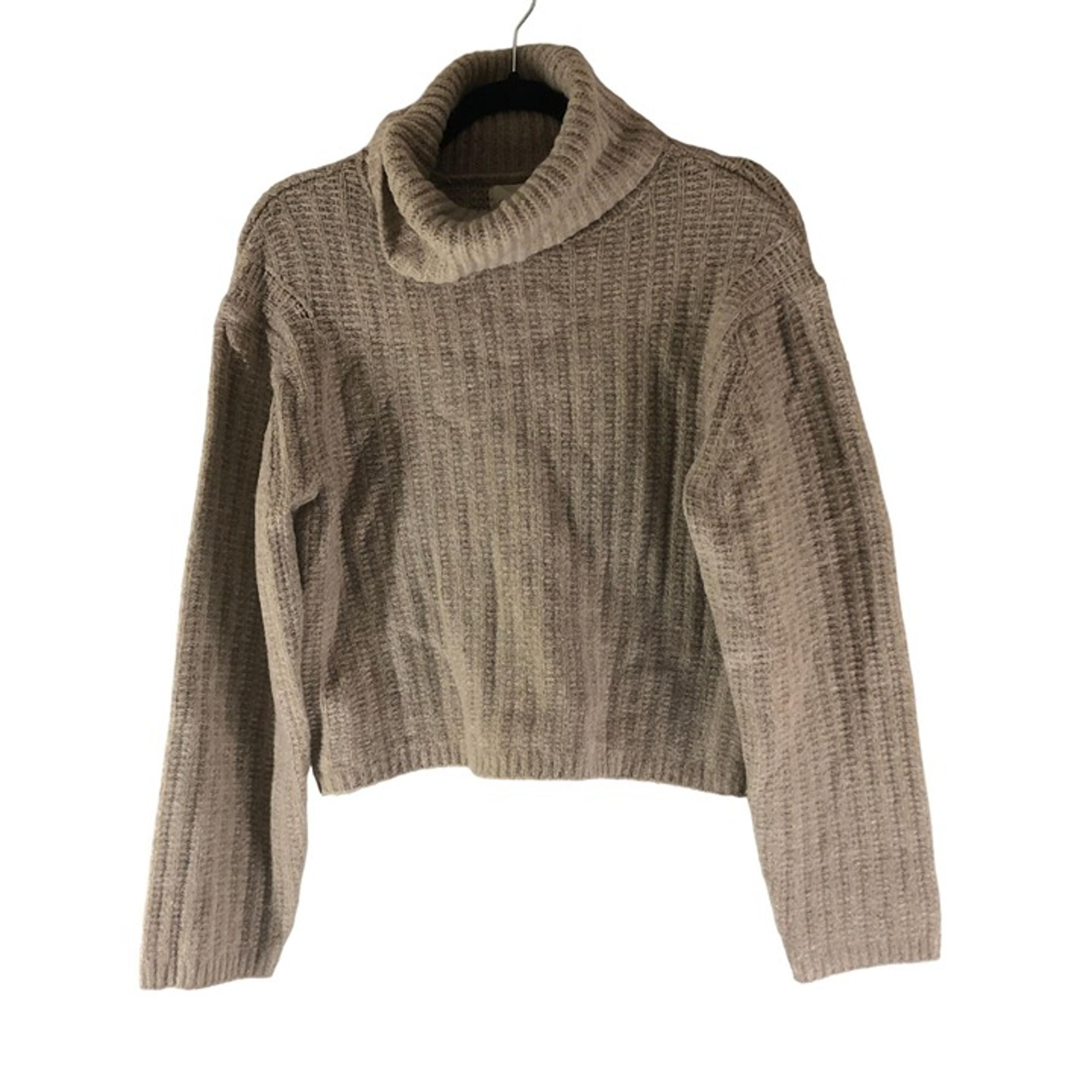 Universal Thread Womens Turtleneck Sweater Cropped Oversized Beige XS