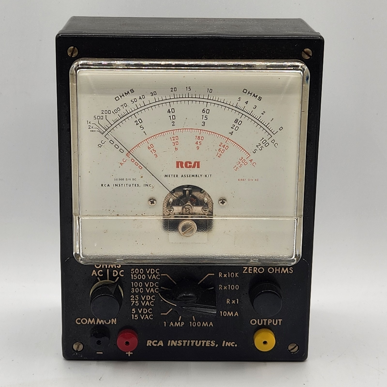 Vintage RCA Institutes Meter Assembly Kit Analog Multimeter Untested Retro Lab