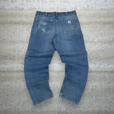 Vintage Carhartt Jeans Baggy Wide Leg Fit Medium Wash Denim Union Made USA 90s