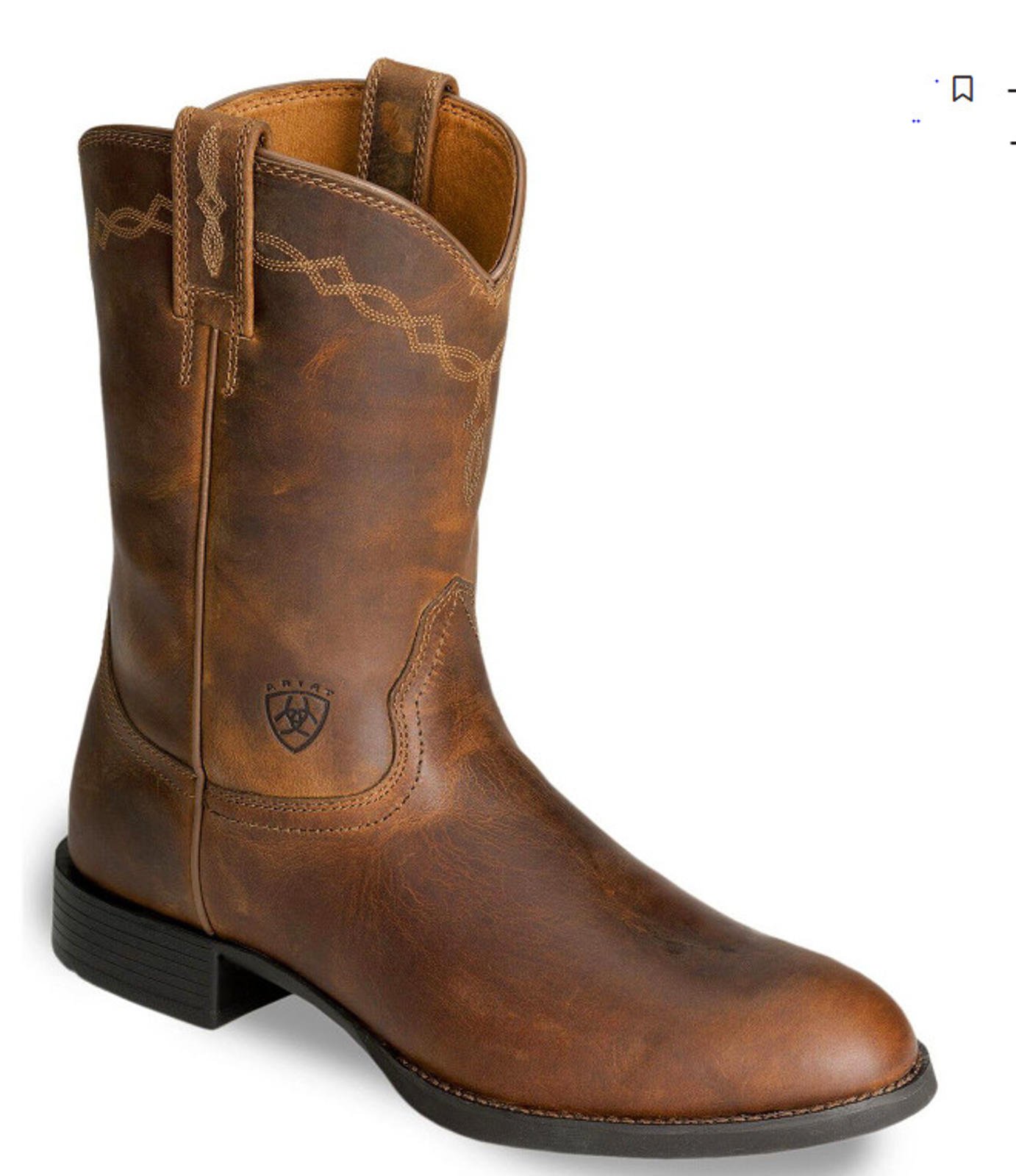 Ariat Men's Heritage Distressed Brown Roper Round Toe Western Boots Size 10.5