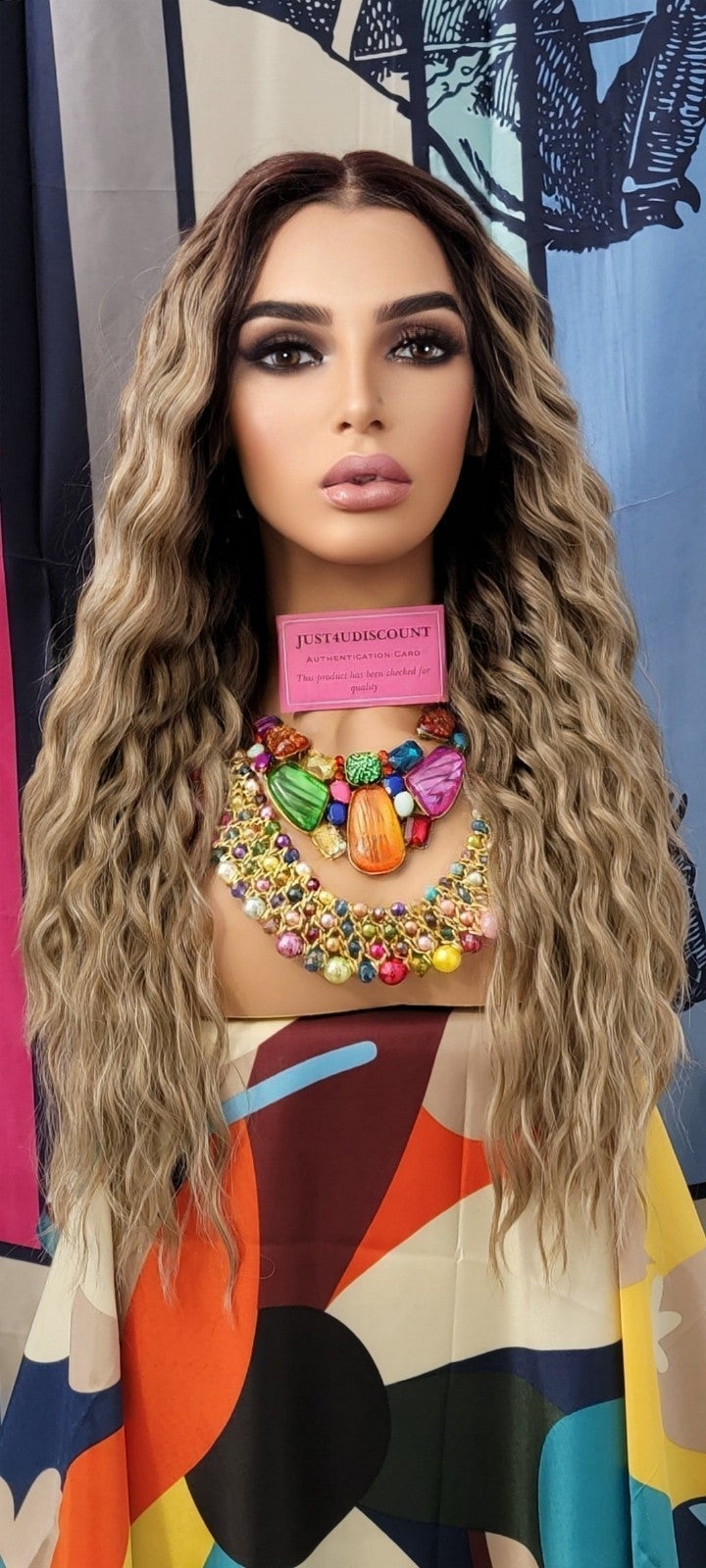 Wowfactor celebrity Ash blonde brown natural looking wavy h.d lace front wig  inglesefe.com