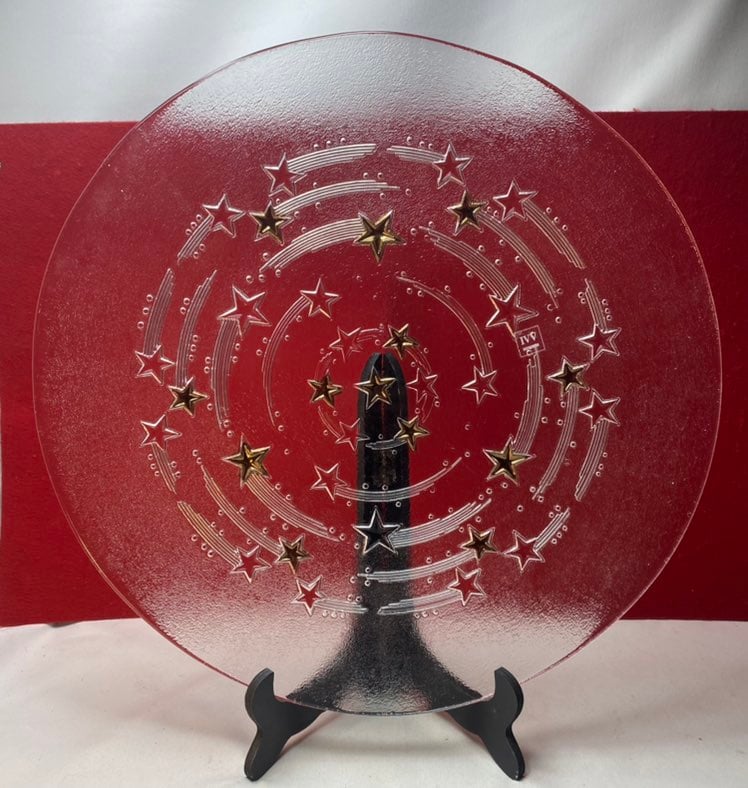 IVV VETRARIA ITALY Crystal Shooting Stars 15 platter
