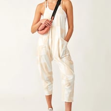 FP Movement by Free People Hot Shot Onesie Jumpsuit Romper Bamboo Combo sz L