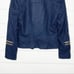 H&M Military Wool Blend Asymmetrical Zip Blazer Jacket Navy Gold Size 6