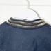 H&M Military Wool Blend Asymmetrical Zip Blazer Jacket Navy Gold Size 6