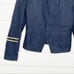 H&M Military Wool Blend Asymmetrical Zip Blazer Jacket Navy Gold Size 6