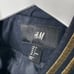 H&M Military Wool Blend Asymmetrical Zip Blazer Jacket Navy Gold Size 6