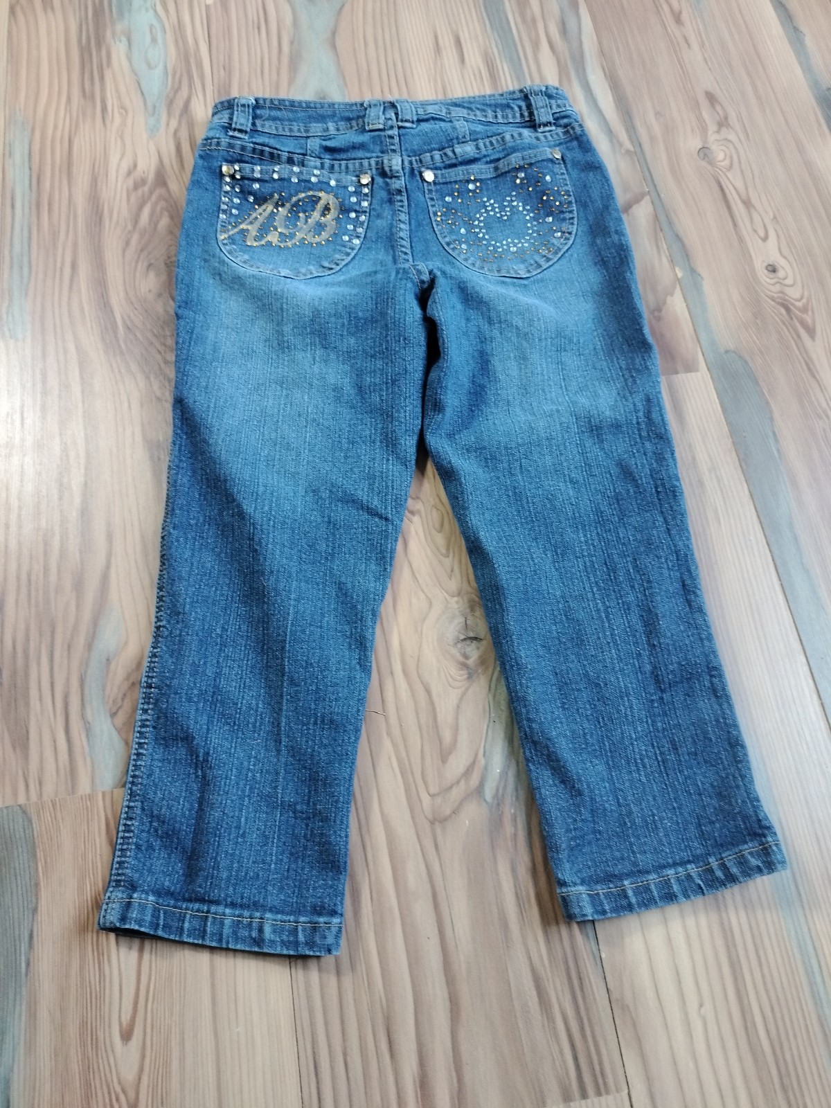 Jeans APPLE BOTTOM JEANS Capri Sz 14 Teens Vintage Y2K 2000s Denim Logo SpellOut