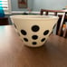 Vintage fire king black dot nesting bowl 9.5 inches