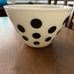 Vintage fire king black dot nesting bowl 9.5 inches