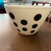 Vintage fire king black dot nesting bowl 9.5 inches