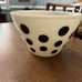 Vintage fire king black dot nesting bowl 9.5 inches