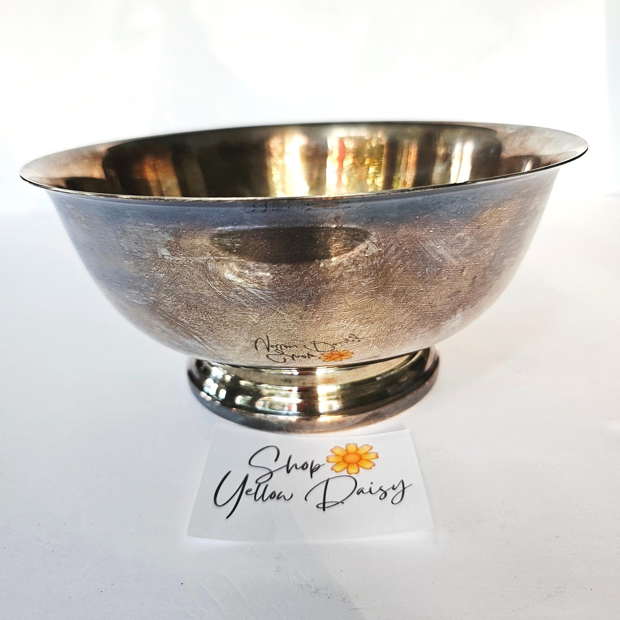 Vintage Gorham EP YC780 Silver Plated Footed Decorative Bowl Aged Patina M1131