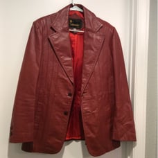 Vintage Burgandy Real Leather Blazer