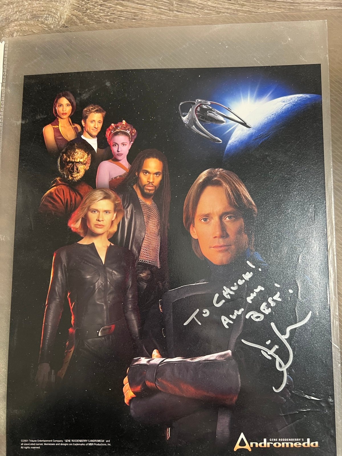 kevin sorbo signed andromeda Autograph Photo Cast Rack Binder