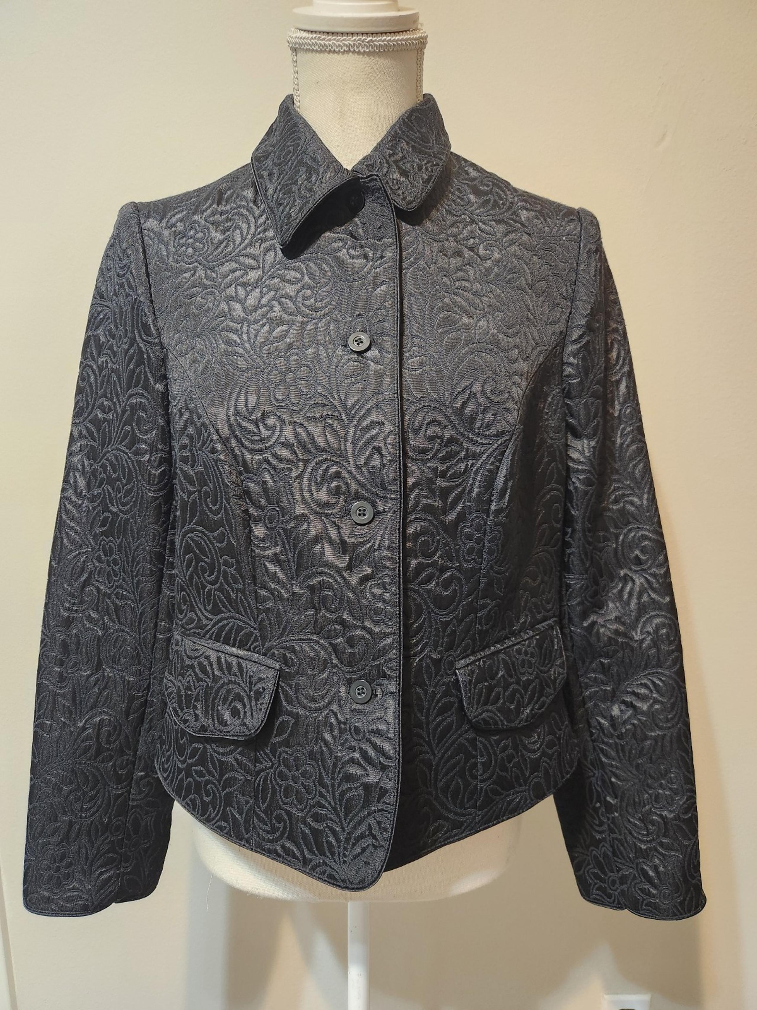 Jaclyn Smith Black Embossed Faux Suede Blazer Size Large