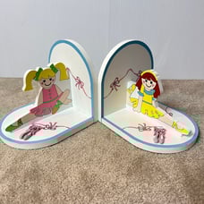 Set of Wooden Ballerina Book Ends