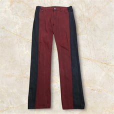 Nudie Jeans Co Men Designer Denim Pants Size 36x34 Organic Red Black Distressed