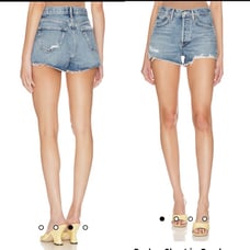 AGOLDE Parker Shorts in Grudge 31 Distressed Button Fly