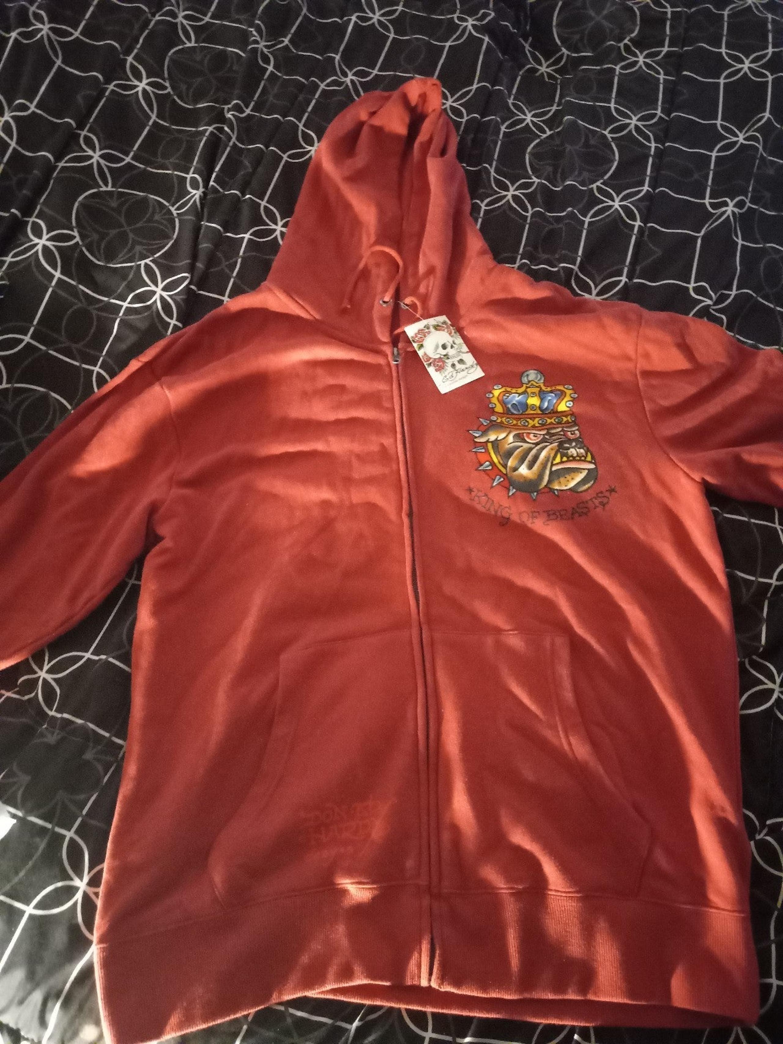vintage mens ed hardy hoody new old stock