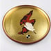 VINTAGE Plastic Enamel ASIAN Red Black Gold Bird Plate Rimmed JAPAN 8.5 Painted