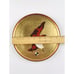 VINTAGE Plastic Enamel ASIAN Red Black Gold Bird Plate Rimmed JAPAN 8.5 Painted