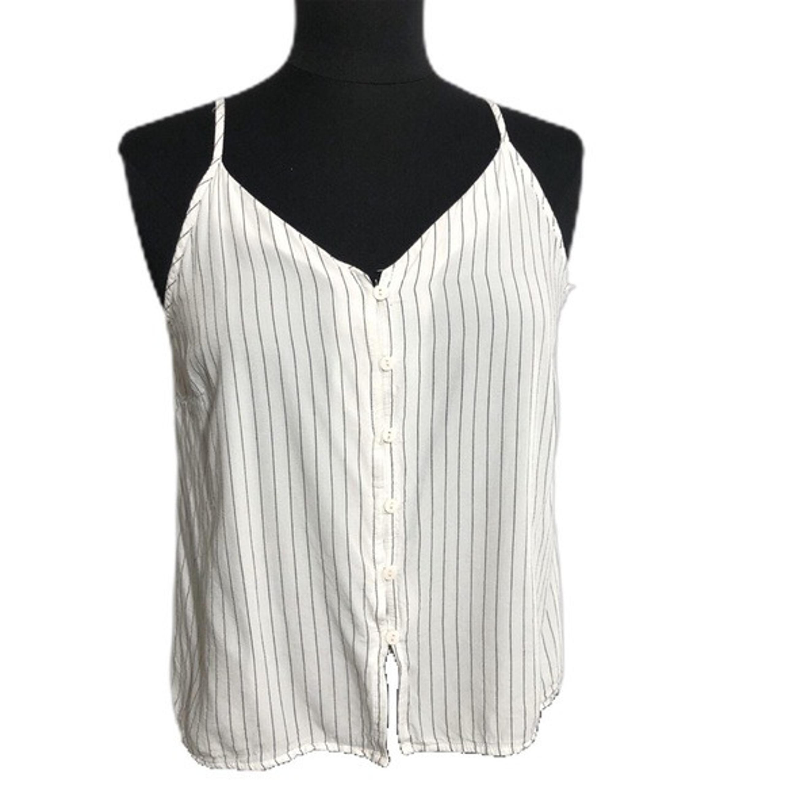 Tresics Luxe White Striped Crop Top Sz M