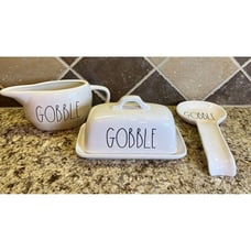 Bundle Of Rae Dunn Thanksgiving Lot Gobble Spoon Butter Gravy