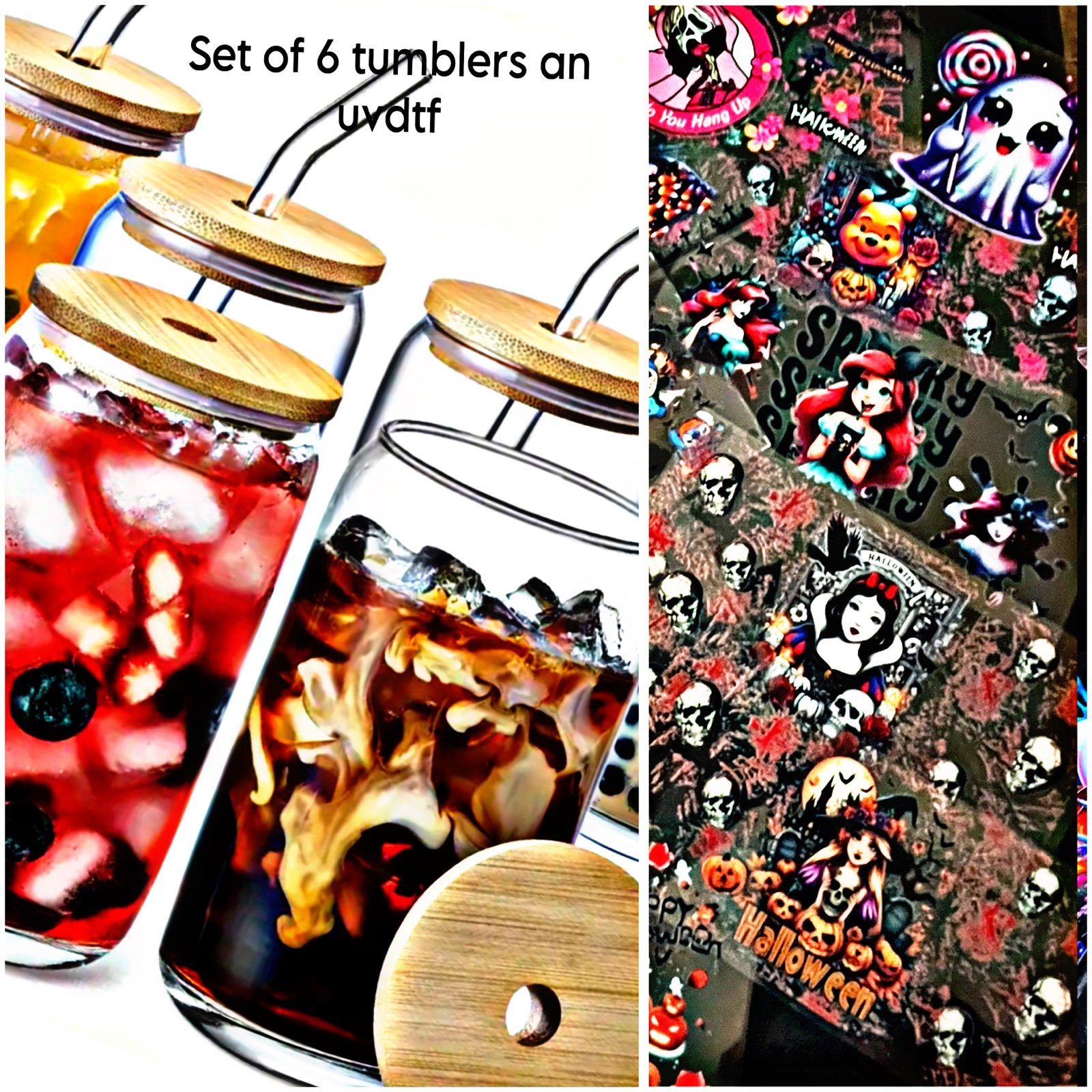 New glass bundle tumblers with UVdtfs