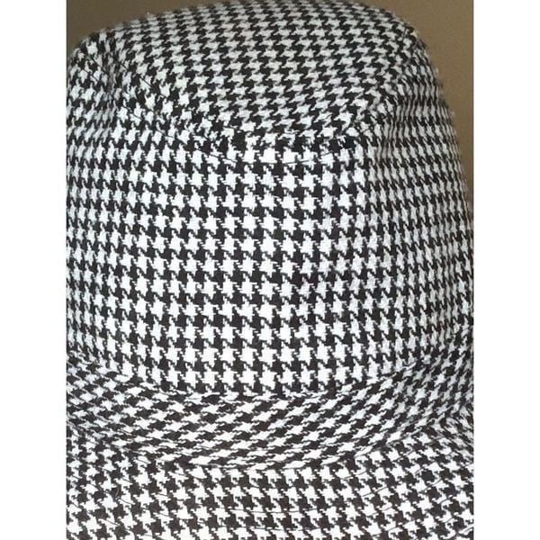 Houndstooth print couture hat