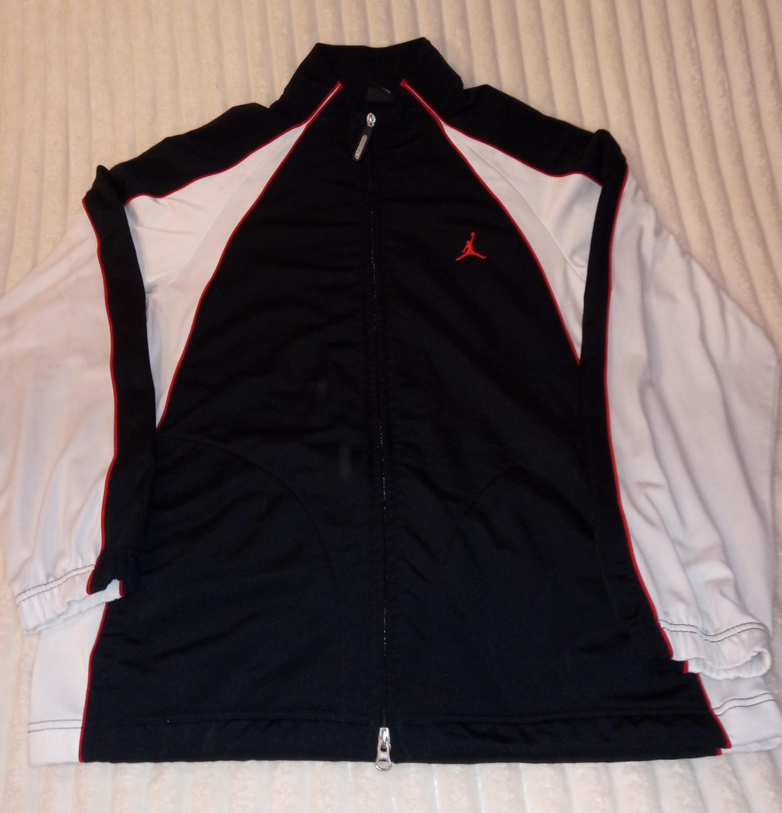 Jordan Jacket Mens Size Large Full Zip Black White Red Logo