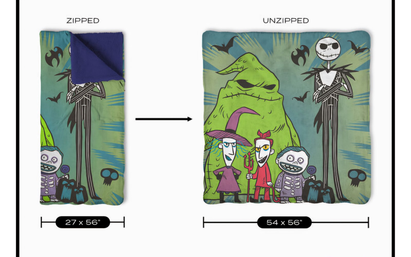 Brand New Disney Nightmare Before Christmas Slumber Bag Sleeping Bag