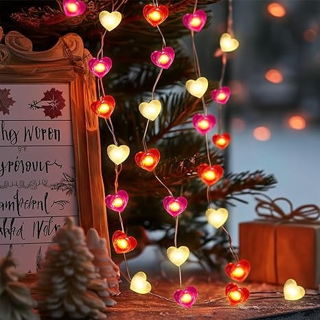 Valentines Day Decorations Decor String Lights, 10FT 30LED Heart String