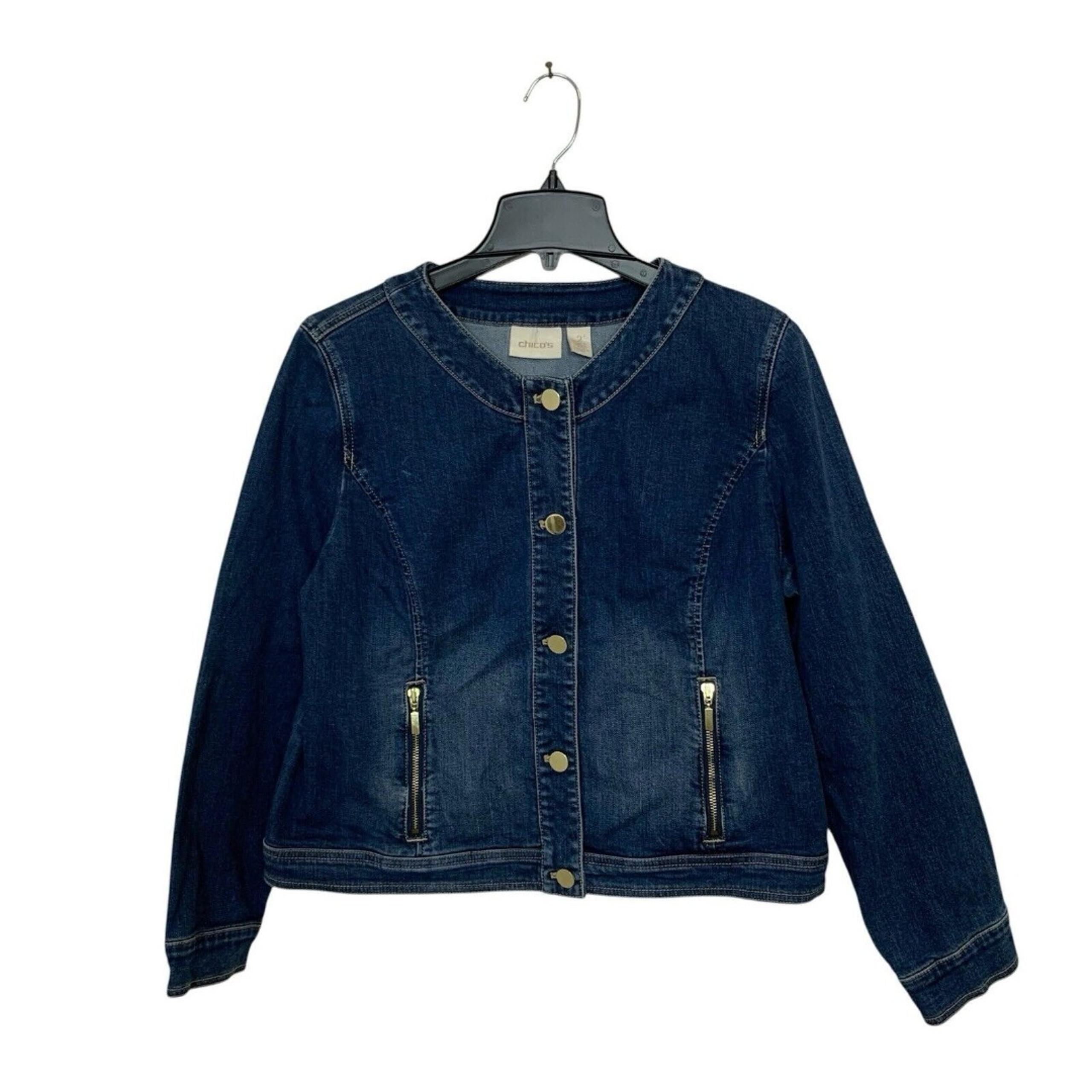 Ann Taylor LOFT Women’s Size 2 (Med) Dark Wash Jean Jacket Button Up Stretch