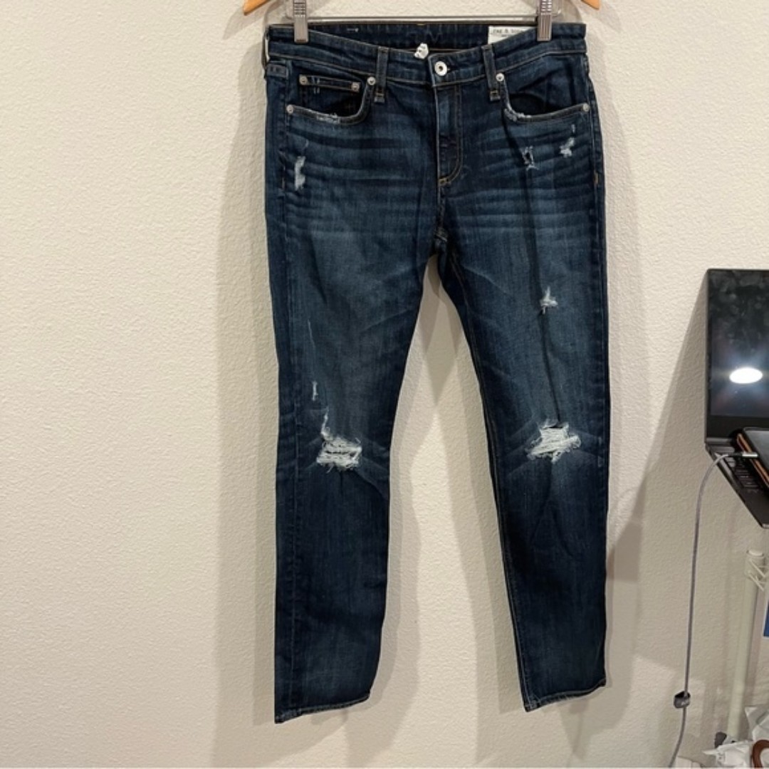 Rag & Bone Dre low rise distressed slim boyfriend jeans size 27