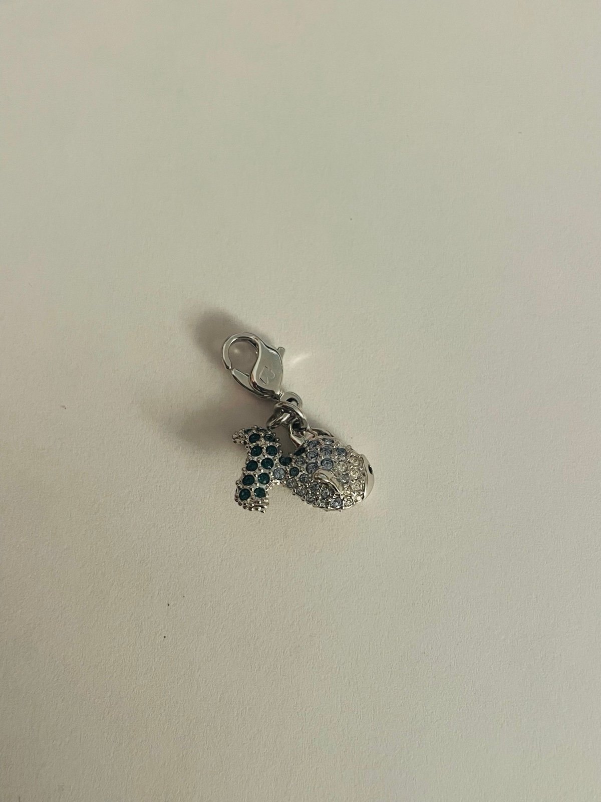 Swarovski Blue Fish Charm /pendant .