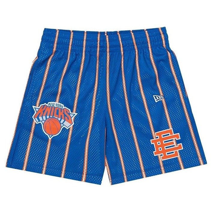 Eric Emanuel X New York Knicks Basketball Shorts Mens Size M Blue Orange Mesh