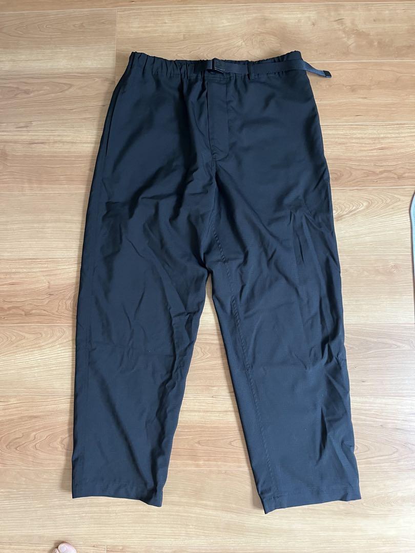 ENNOY WOOL BLEND RIP STOP EASY PANTS Black Casual pants