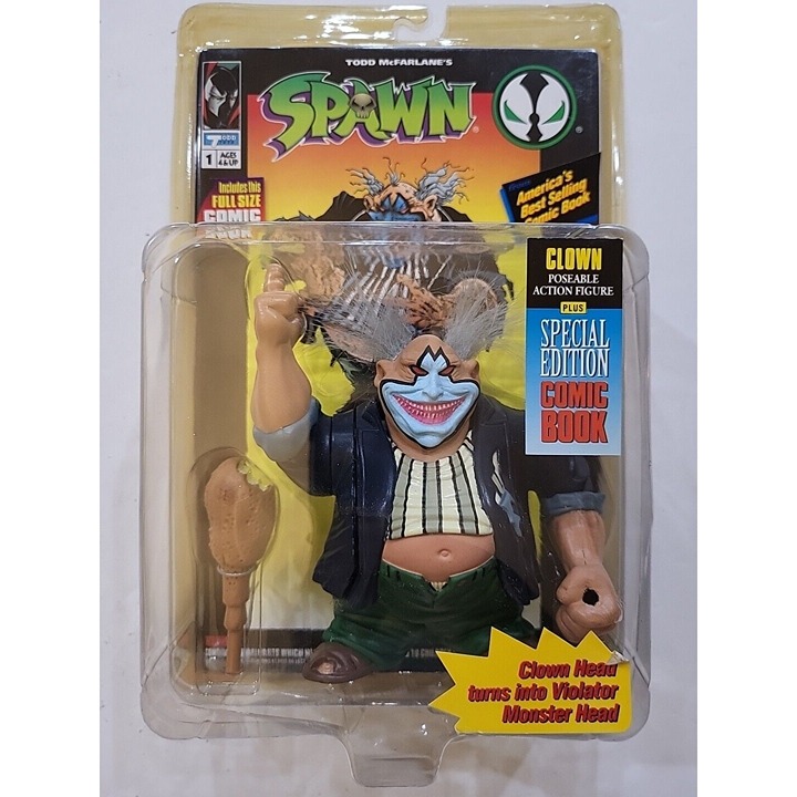 McFarlane Poseable Clown Figure Plus Special Edition Comic Book - 1994 Sealed