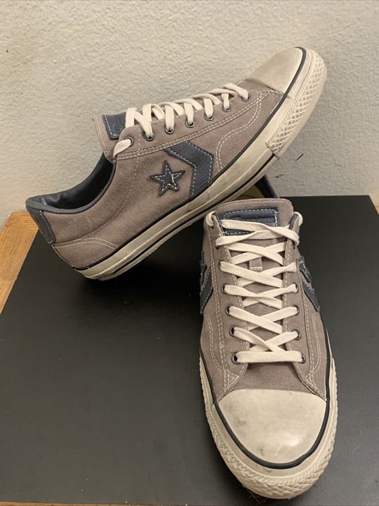 EUC men's 9 Converse John Varvatos 129639C canvas Gray Navy