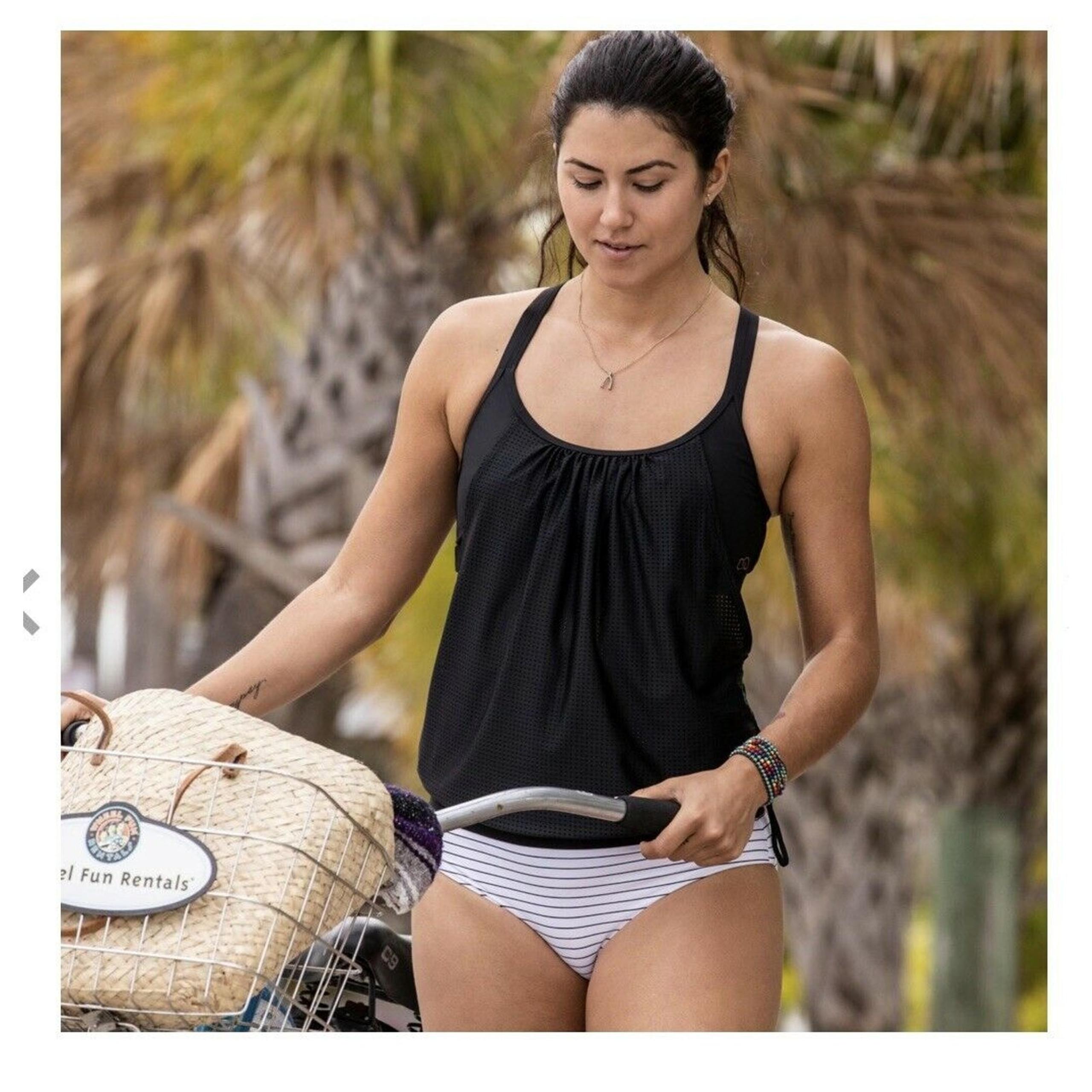 New CALIA Carrie Underwood XS Women's 2-in 1 Scrappy Black Tankini Top Headband - CALIA by Carrie Underwood