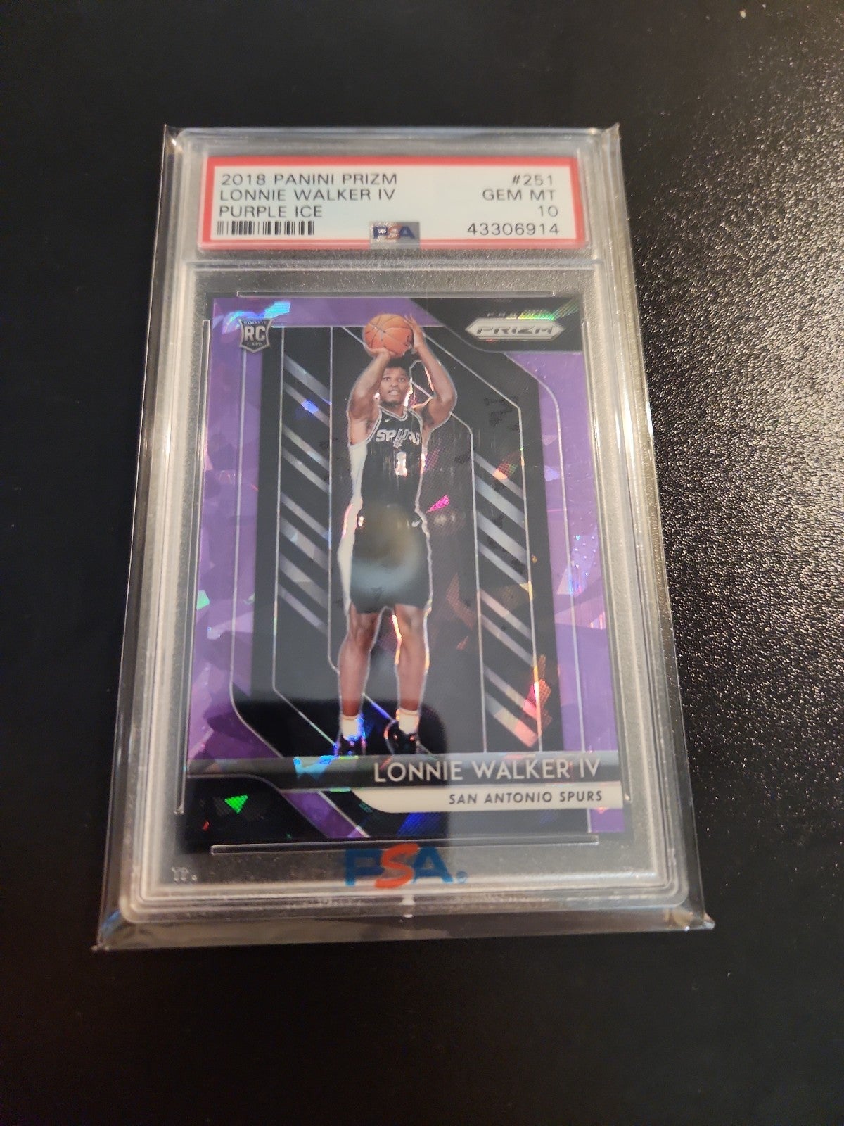 2018 Lonnie Walker IV Prizm Purple Ice /149 PSA 10