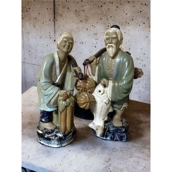 Vintage Chinese fisherman couple