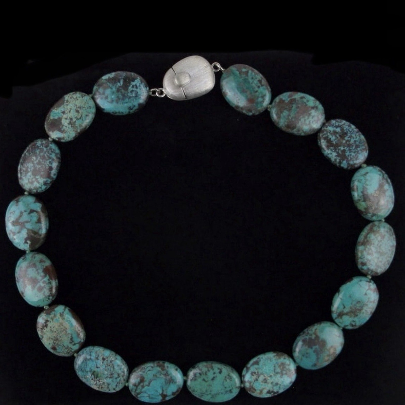 Whitney Kelly Necklace Chunky Turquoise Sterling Silver 19”