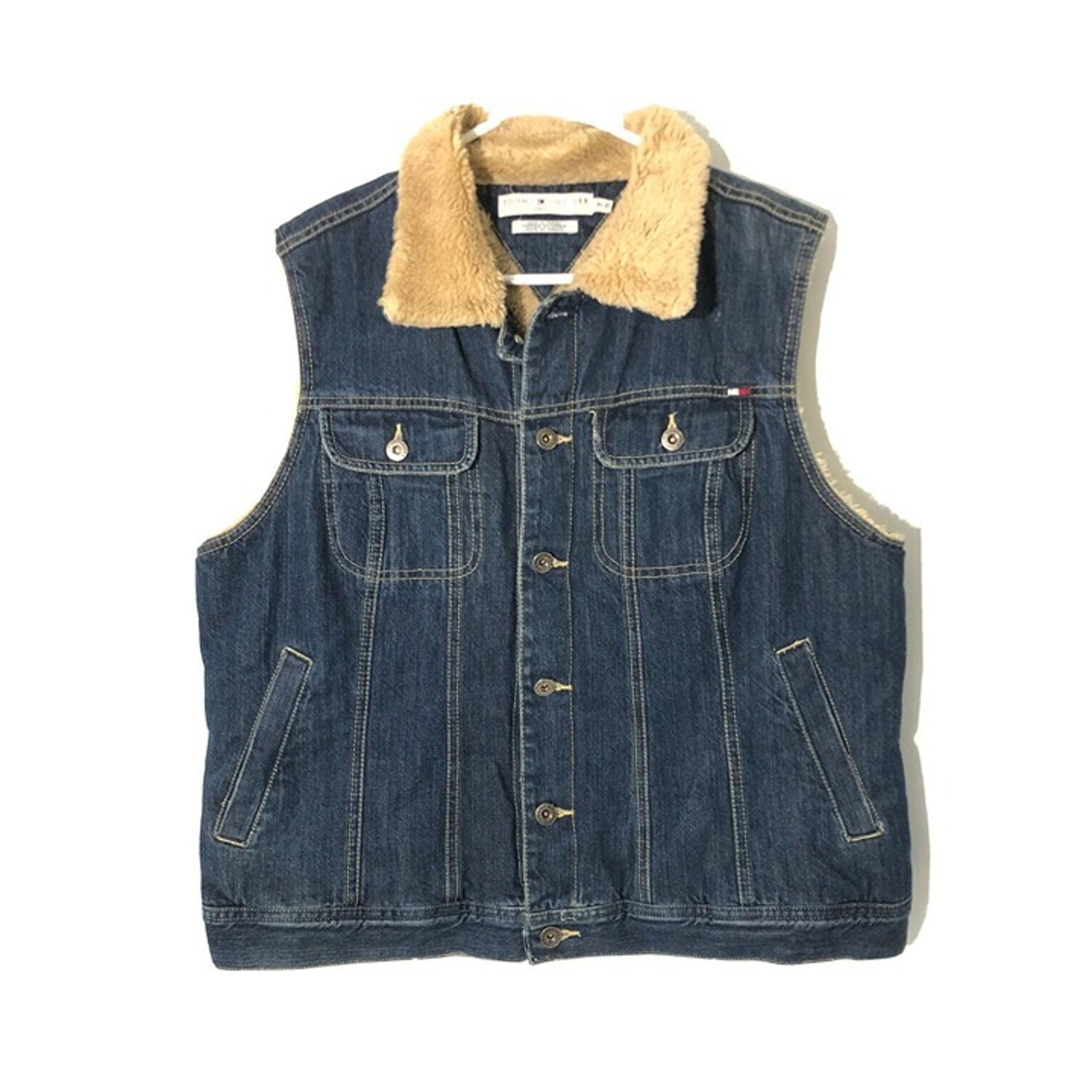 Tommy Hilfiger Denim Vest-Women’s Sz XL Sherpa Lined W/ Pockets. Vintage 90’s