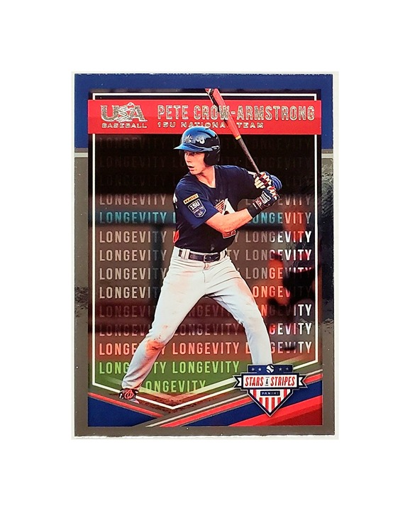 PETE CROW-ARMSTRONG ROOKIE LONGEVITY FOIL 2018 PANINI STARS & STRIPES #64, PCA