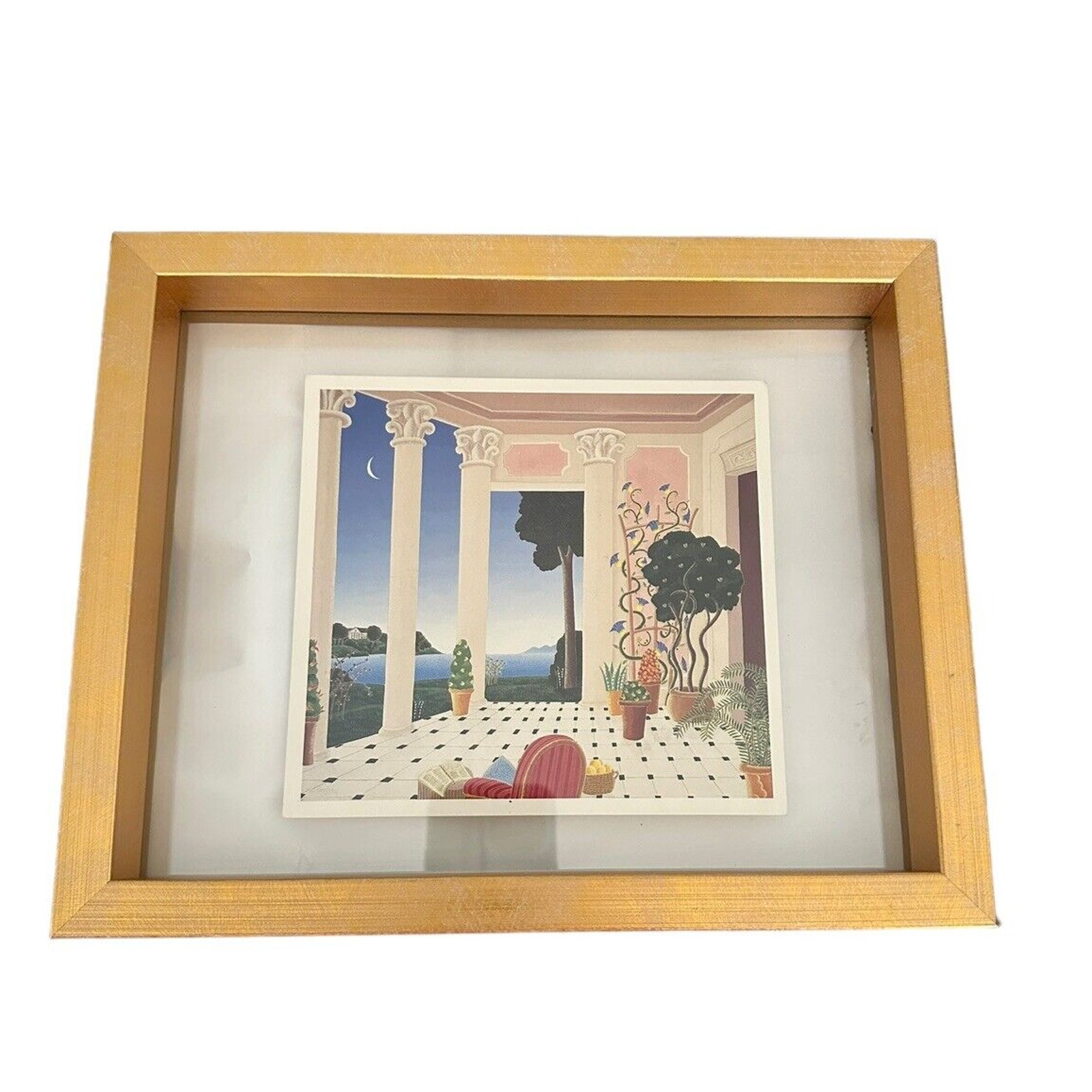 Thomas McKnight Natchez Gold Float Framed Vintage Postcard Print 10.5” X 9