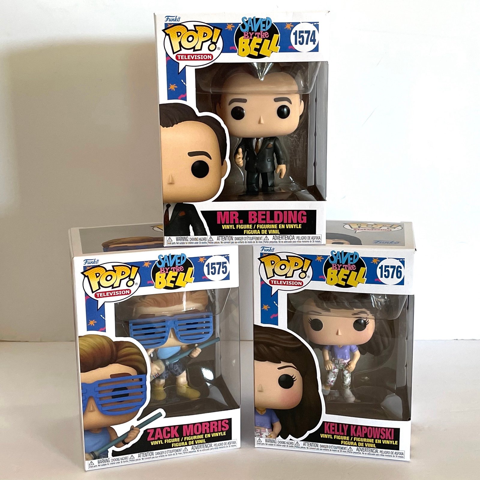 3pc Saved By The Bell Funko Pops Lot Mr Belding Zack Kelly NIB