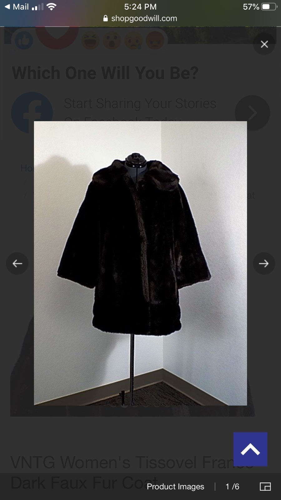 Vintage French faux fur coat