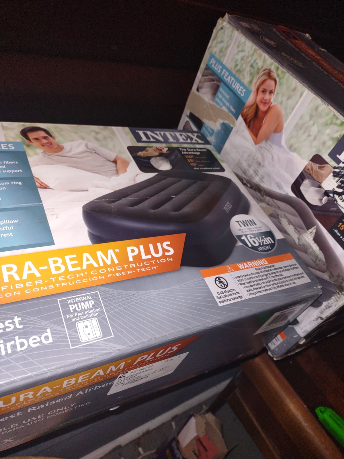 Intex twin dura beam plus air mattress w